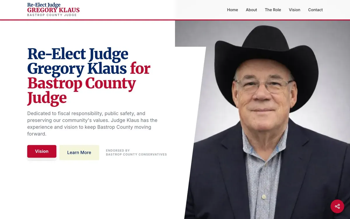 electgregoryklaus.com homepage - Re-Elect Judge Gregory Klaus